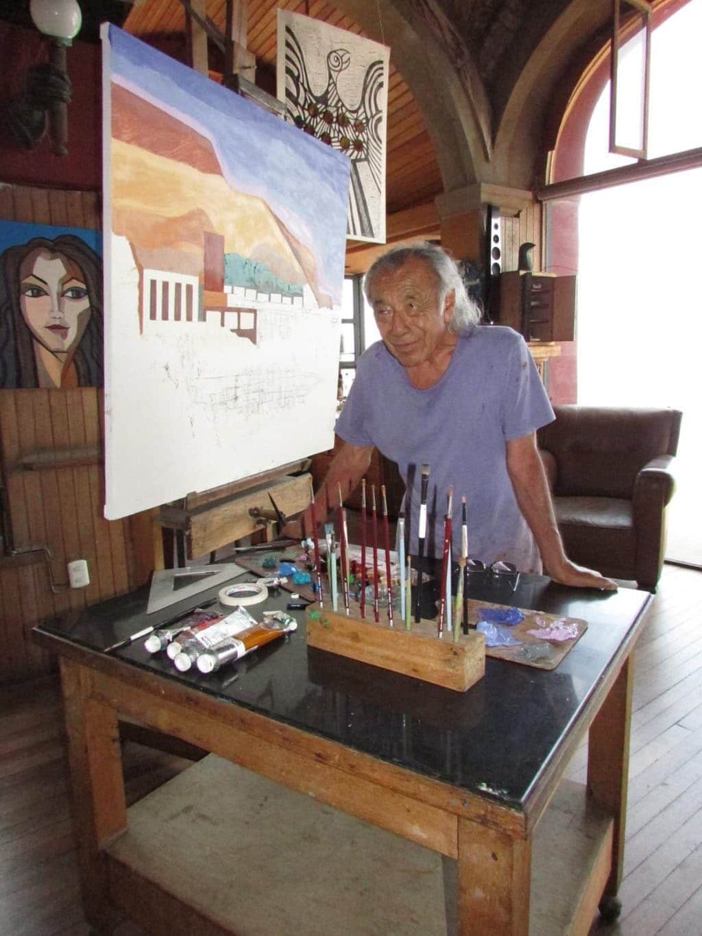 Victor Delfin in his workshop