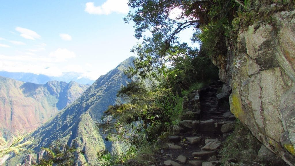 Path inca bridge Machu Picchu